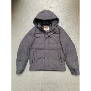 Levi's Mens Puffer Coat Gray Size Small